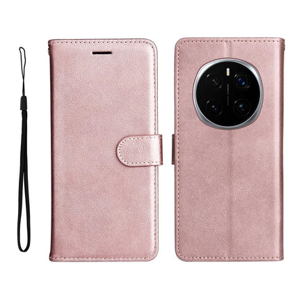 For Honor Magic7 Pro 5G Case Solid Color Leather Mobile Cover Wallet Stand with Strap