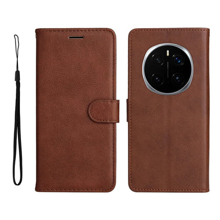 For Honor Magic7 Pro 5G Case Solid Color Leather Mobile Cover Wallet Stand with Strap