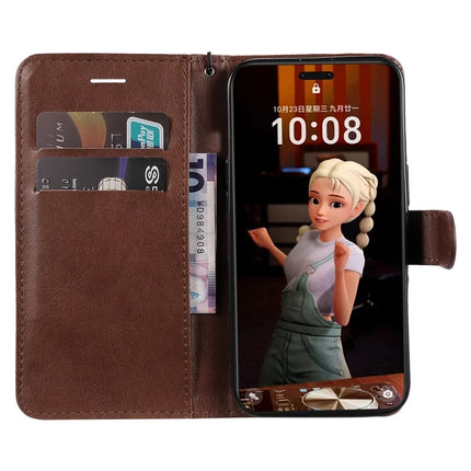 For Honor Magic7 Pro 5G Case Solid Color Leather Mobile Cover Wallet Stand with Strap