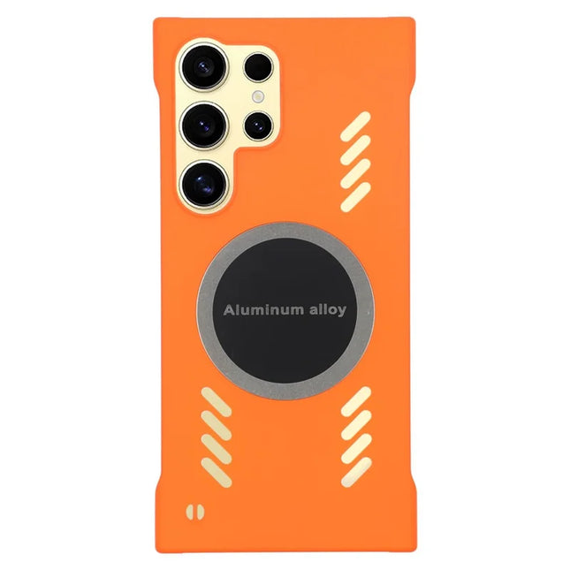 For Samsung Galaxy S23 Ultra Case Hard PC Frameless Heat Dissipation Phone Cover - Orange
