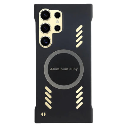 For Samsung Galaxy S23 Ultra Case Hard PC Frameless Heat Dissipation Phone Cover - Black