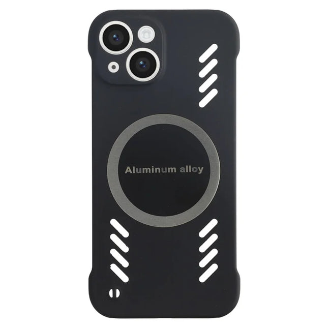 For iPhone 13 Case Hard PC Frameless Heat Dissipation Phone Cover - Black