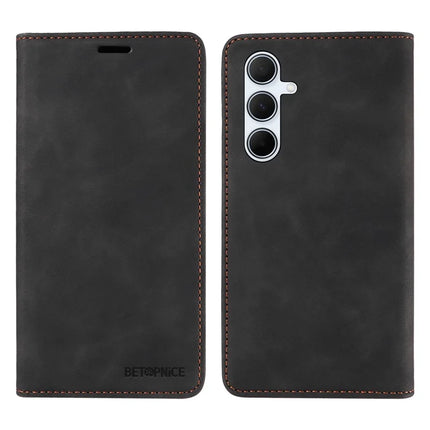 BETOPNICE 003 For Samsung Galaxy A56 5G Wallet Case Leather Phone Cover with Stand - Black