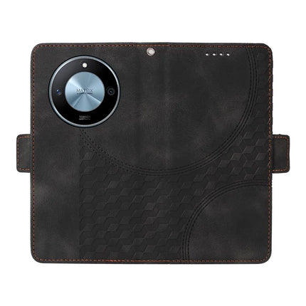 For Honor X60 5G Case PU Leather Phone Cover Rhombus Starry Imprinted
