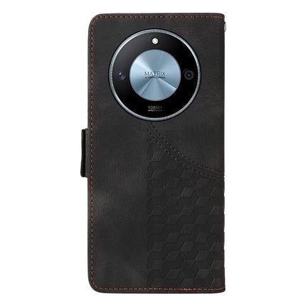 For Honor X60 5G Case PU Leather Phone Cover Rhombus Starry Imprinted