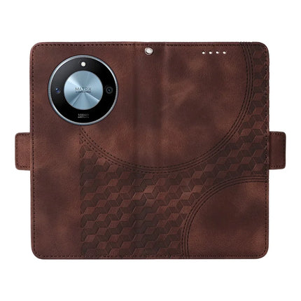 For Honor X60 5G Case PU Leather Phone Cover Rhombus Starry Imprinted