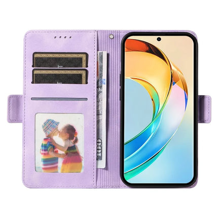 For Honor X60 5G Case PU Leather Phone Cover Rhombus Starry Imprinted