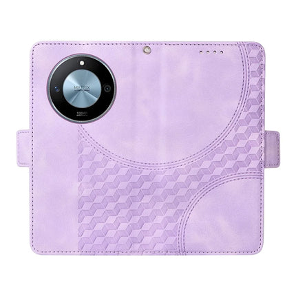 For Honor X60 5G Case PU Leather Phone Cover Rhombus Starry Imprinted