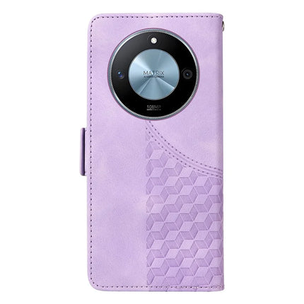 For Honor X60 5G Case PU Leather Phone Cover Rhombus Starry Imprinted