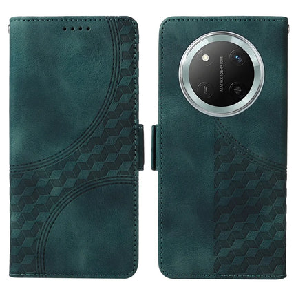 Leather Case for Honor Magic7 Lite 5G / X9c 5G / X60 Pro 5G Rhombus Starry Imprinted Phone Cover - Green
