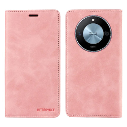 BETOPNICE 003 For Honor X60 5G Wallet Case Leather Phone Cover with Stand - Pink