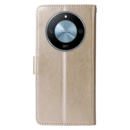 For Honor X60 5G Leather Case Butterfly Floral Imprint Wallet Stand Cover