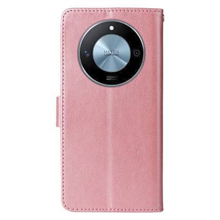 For Honor X60 5G Leather Case Butterfly Floral Imprint Wallet Stand Cover