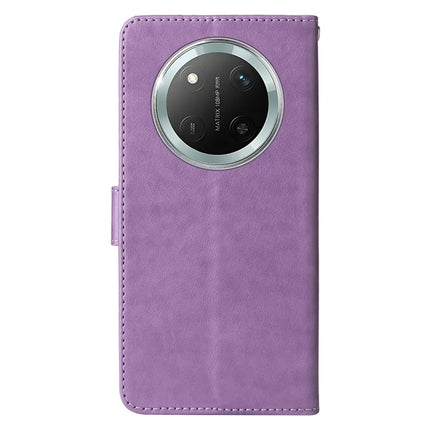 Leather Phone Case for Honor Magic7 Lite 5G / X9c 5G / X60 Pro 5G Butterfly Floral Imprint Wallet Stand Cover