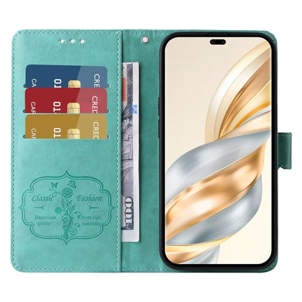 Leather Phone Case for Honor Magic7 Lite 5G / X9c 5G / X60 Pro 5G Butterfly Floral Imprint Wallet Stand Cover