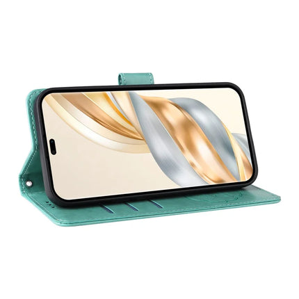 Leather Phone Case for Honor Magic7 Lite 5G / X9c 5G / X60 Pro 5G Butterfly Floral Imprint Wallet Stand Cover
