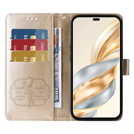 Leather Phone Case for Honor Magic7 Lite 5G / X9c 5G / X60 Pro 5G Butterfly Floral Imprint Wallet Stand Cover