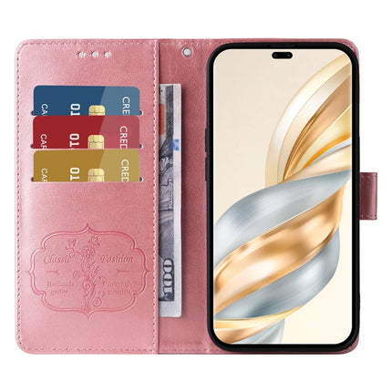 Leather Phone Case for Honor Magic7 Lite 5G / X9c 5G / X60 Pro 5G Butterfly Floral Imprint Wallet Stand Cover