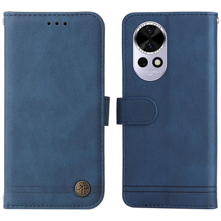 For Huawei nova 13 5G  /  nova 12 5G Wallet Case Skin Touch Leather Phone Cover Tree Pattern Hardware - Blue