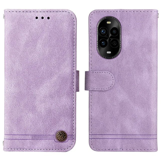 For Huawei nova 13 Pro 5G Wallet Case Skin Touch Leather Phone Cover Tree Pattern Hardware - Purple