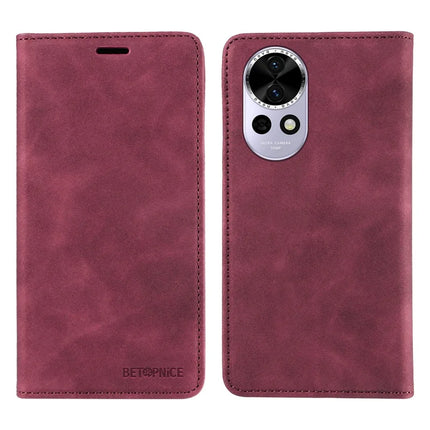 BETOPNICE 003 For Huawei nova 13 5G / nova 12 5G Wallet Case Leather Phone Cover with Stand - Red
