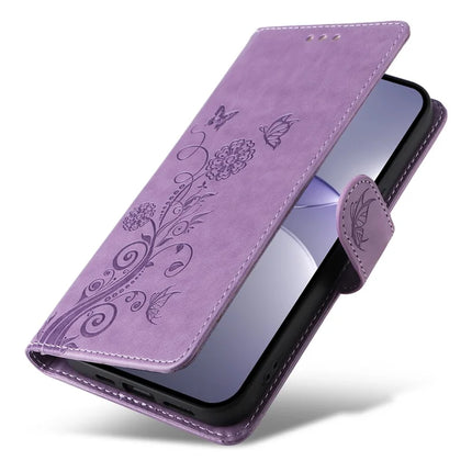 For Huawei nova 13 5G / nova 12 5G Leather Case Butterfly Floral Imprint Wallet Stand Cover