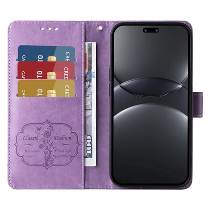 For Huawei nova 13 Pro 5G Leather Case Butterfly Floral Imprint Wallet Stand Cover