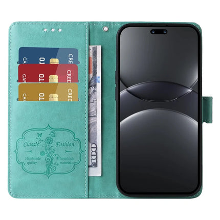 For Huawei nova 13 Pro 5G Leather Case Butterfly Floral Imprint Wallet Stand Cover