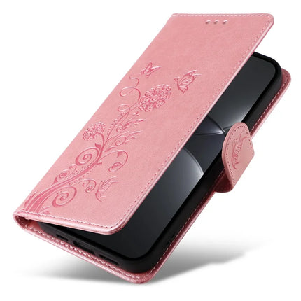 For Huawei nova 13 Pro 5G Leather Case Butterfly Floral Imprint Wallet Stand Cover