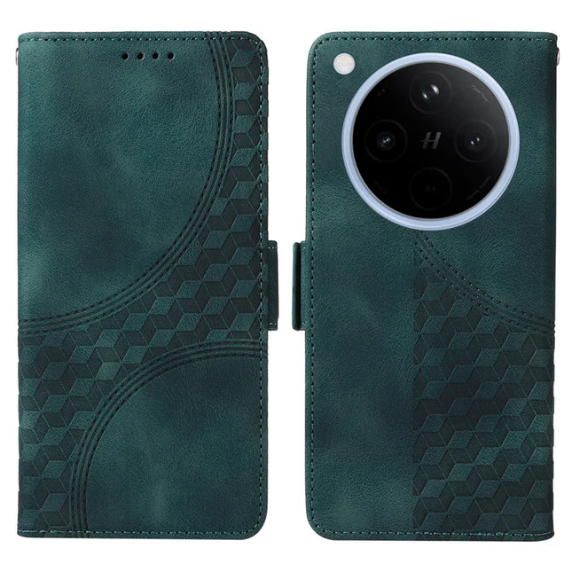 For Oppo Find X8 5G Case PU Leather Phone Cover Rhombus Starry Imprinted - Green