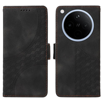 For Oppo Find X8 5G Case PU Leather Phone Cover Rhombus Starry Imprinted - Black