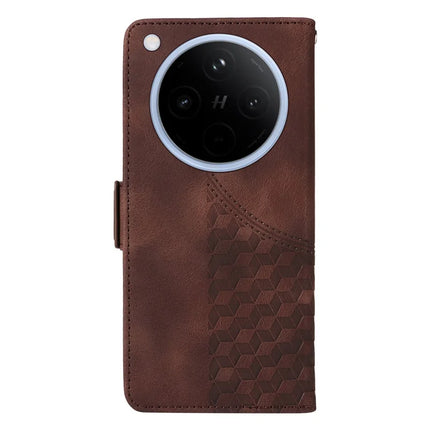 For Oppo Find X8 5G Case PU Leather Phone Cover Rhombus Starry Imprinted