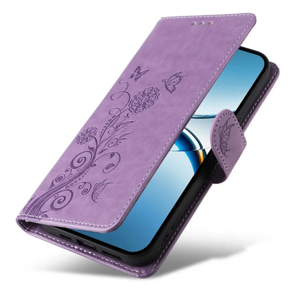 For Oppo Find X8 5G Leather Case Butterfly Floral Imprint Wallet Stand Cover