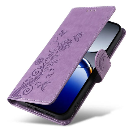 For Oppo Find X8 Pro 5G Leather Case Butterfly Floral Imprint Wallet Stand Cover