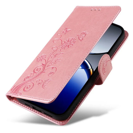 For Oppo Find X8 Pro 5G Leather Case Butterfly Floral Imprint Wallet Stand Cover