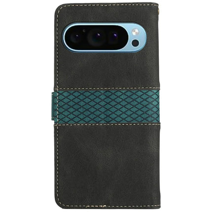 For Google Pixel 9 Pro / Pixel 9 Leather Case Grid Splicing Stand Wallet Phone Cover