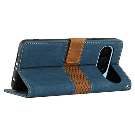 For Google Pixel 9 Pro / Pixel 9 Leather Case Grid Splicing Stand Wallet Phone Cover
