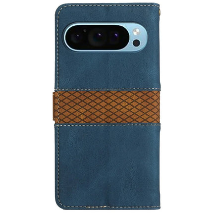 For Google Pixel 9 Pro / Pixel 9 Leather Case Grid Splicing Stand Wallet Phone Cover