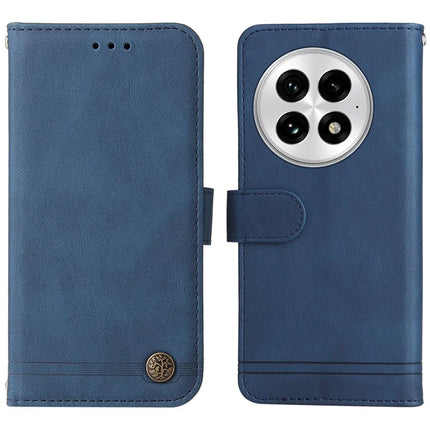 For OnePlus 13 Wallet Case Skin Touch Leather Phone Cover Tree Pattern Hardware - Blue