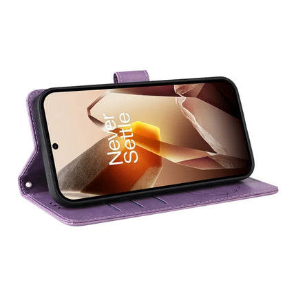 For OnePlus 13 Leather Case Butterfly Floral Imprint Wallet Stand Cover