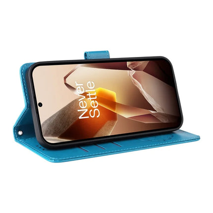 For OnePlus 13 Leather Case Butterfly Floral Imprint Wallet Stand Cover
