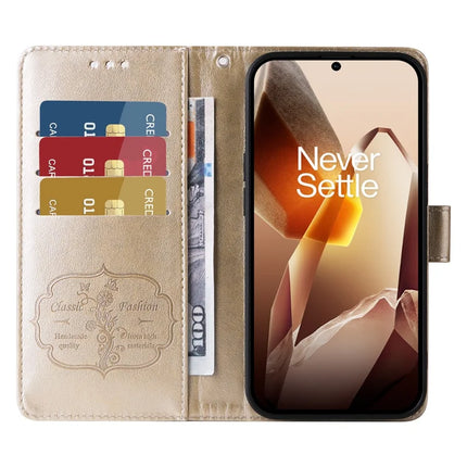 For OnePlus 13 Leather Case Butterfly Floral Imprint Wallet Stand Cover