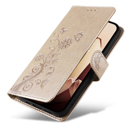 For OnePlus 13 Leather Case Butterfly Floral Imprint Wallet Stand Cover