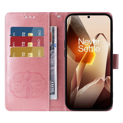 For OnePlus 13 Leather Case Butterfly Floral Imprint Wallet Stand Cover