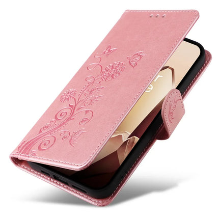For OnePlus 13 Leather Case Butterfly Floral Imprint Wallet Stand Cover