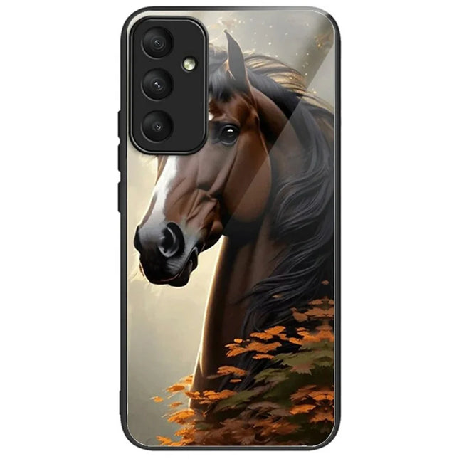 For Samsung Galaxy A16 5G  /  4G Case Tempered Glass TPU Drop-Proof Phone Cover Pattern Printing - Horse