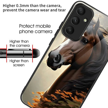For Samsung Galaxy A16 5G  /  4G Case Tempered Glass TPU Drop-Proof Phone Cover Pattern Printing