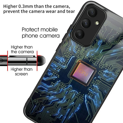 For Samsung Galaxy A16 5G  /  4G Case Tempered Glass TPU Drop-Proof Phone Cover Pattern Printing