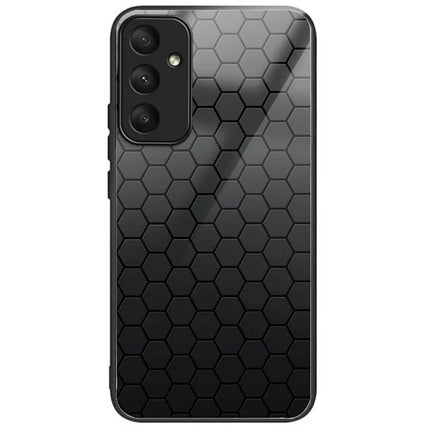 For Samsung Galaxy A16 5G  /  4G Case Tempered Glass TPU Drop-Proof Phone Cover Pattern Printing - Honeycomb