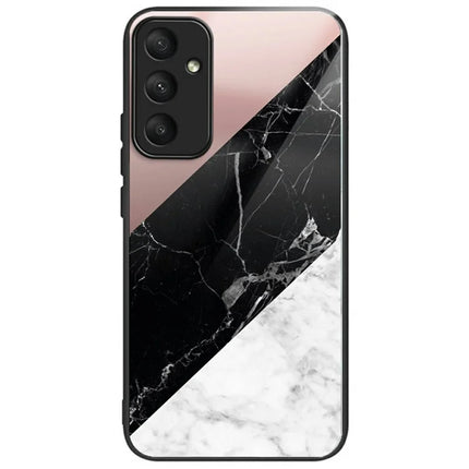 For Samsung Galaxy A16 5G  /  4G Case Tempered Glass TPU Drop-Proof Phone Cover Pattern Printing - Three-Color Marble Texture